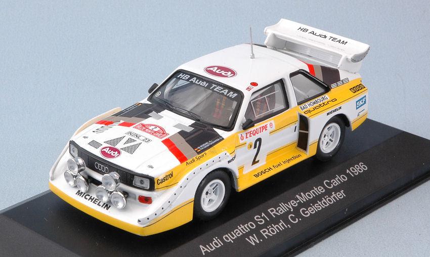 Cmr Classic Model Replicars - AUDI QUATTRO S1 N.2 4th MONTE CARLO 1986 W.ROHRL-C.GEISTDORFER N.V.1:43 - Cod. WRC003B