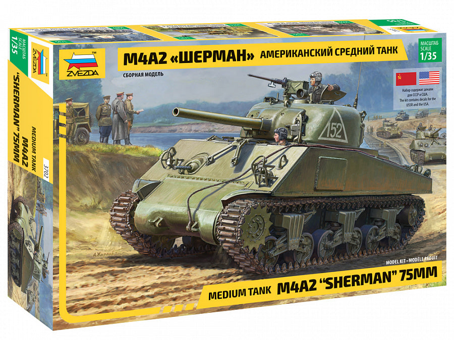 Zvezda - M4 A2 SHERMAN KIT 1:35 - Cod. Z3702