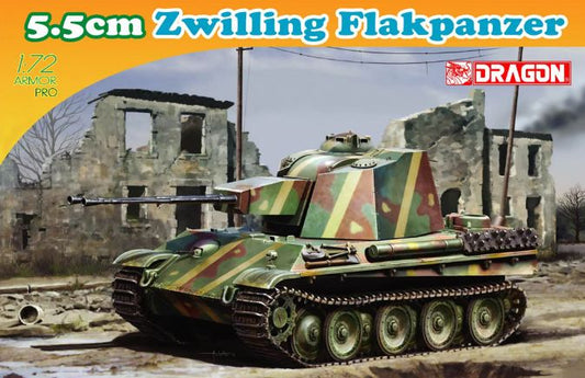 Dragon - 5,5 CM ZWILLING FLAKPANZER KIT 1:72 - Cod. D7488