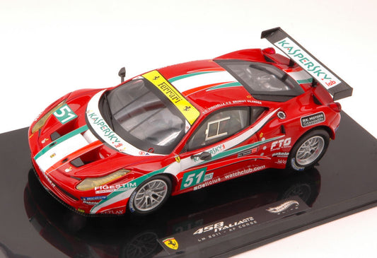 Hot Wheels - FERRARI 458 ITALIA GT2 N.51 13th LM 2011 FISICHELLA-BRUNI-VILANDER 1:43 - Cod. HWX5497