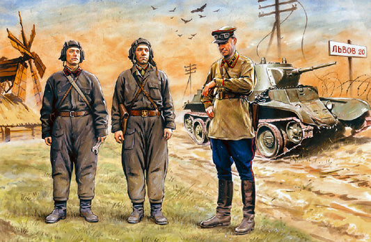 Icm - SOVIET TANK CREW 1939-1942 3 FIGURES 1 OFFICER + 2 TANKMEN 1:35 - Cod. ICM35181