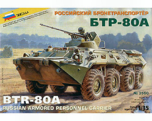 Zvezda - BTR 80 A RUSSIAN ARMORED PERSONNEL CARRIER KIT 1:35 - Cod. Z3560