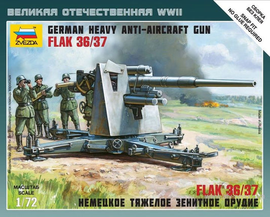 Zvezda - GERMAN 88 MM FLAK 36 KIT 1:72 - Cod. Z6158