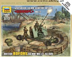 Zvezda - BRITISH BOFORS 40 mm KIT 1:72 - Cod. Z6170