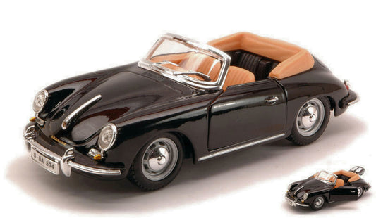 Burago - PORSCHE 356 B CABRIOLET 1961 BLACK 1:24 - Cod. BU22078