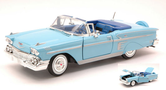 Motormax - CHEVROLET IMPALA 1958 LIGHT BLUE 1:24 - Cod. MTM73267LB
