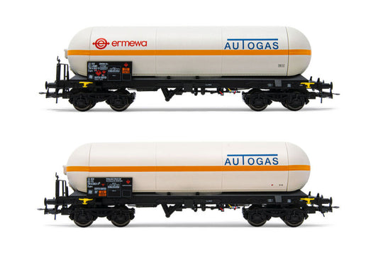 Rivarossi - FS 2-UNIT PACK GAS TANK WAGON 4 AXLES EP.V 1:87 - Cod. HR6511