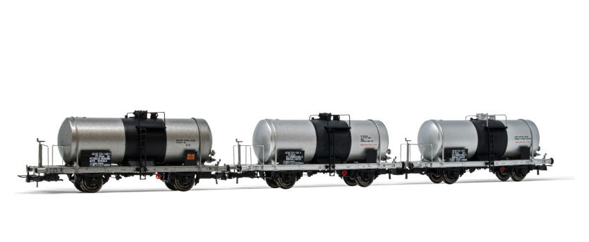 Rivarossi - FS 3-UNIT PACK 2-AXLES TANK WAGONS BIG TANK EP.IV-V 1:87 - Cod. HR6517