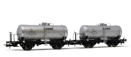 Rivarossi - FS 2-UNIT PACK 2-AXLES WAGONS BIG TANK MONTECATINI LIVERY EP.III 1:87 - Cod. HR6519