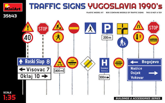 Miniart - TRAFFIC SIGNS YUGOSLAVIA 1990s KIT 1:35 - Cod. MIN35643