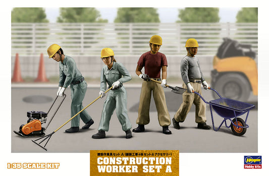 Hasegawa - CONSTRUCTION WORKER SET A KIT 1:35 - Cod. HA66003