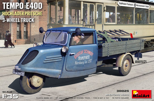 Miniart - TEMPO E400 HPCHLADER PRITSCHE 3-WHEEL TRUCK KIT 1:35 - Cod. MIN38025