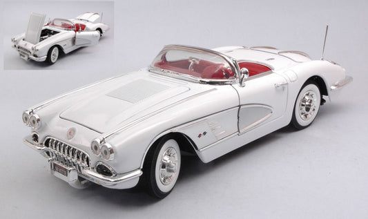 Motormax - CHEVROLET CORVETTE 1958 WHITE 1:18 - Cod. MTM73109W