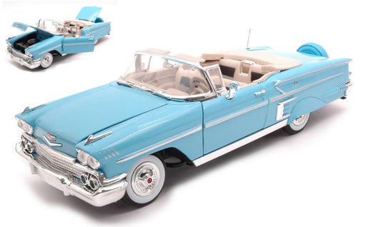 Motormax - CHEVROLET IMPALA 1958 LIGHT BLUE 1:18 - Cod. MTM73112B
