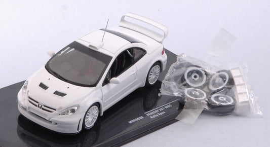 Ixo Model - PEUGEOT 307 WRC WHITE 2 SET OF WHEELS AND TYRES AND EXTRA SPOILER 1:43 - Cod. MDCS030
