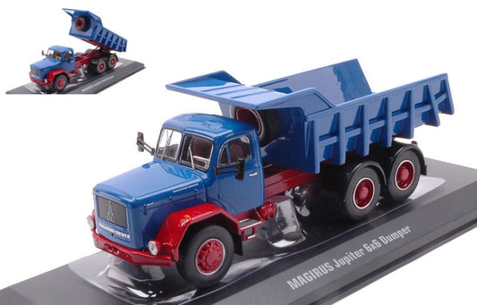 Ixo Model - MAGIRUS JUPITER 6x6 BLUE/RED MULDENKIPPER 1:43 - Cod. TRUD004