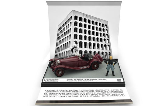 Brumm - ALFA ROMEO 1750 GS BENITO MUSSOLINI EUR PALAZZO DELLA CIVILTA' 1940 1:43 - Cod. BMAS37C