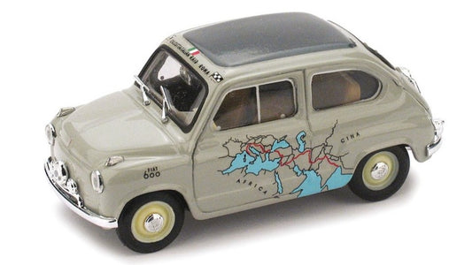 Brumm - FIAT 600 RAID CALCUTTA-ROMA 1955 Km 13260 MARTIGNONI-RABEZZANA 1:43 - Cod. BM0443