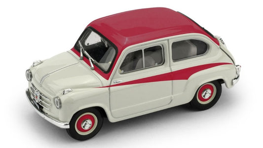 Brumm - FIAT ABARTH 750 1956 GRIGIO CHIARO/TETTO A CONTRASTO FREGI ROSSO 1:43 - Cod. BM0645-01