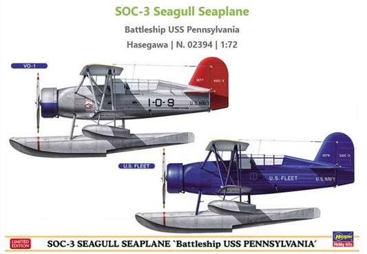 Hasegawa - SOC.3 SEAGULL SEAPLANE USS PENNSYLVANIA (2in1) KIT 1:72 - Cod. HA02394