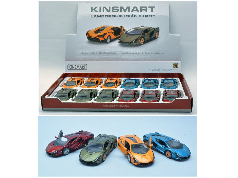 Kinsmart - LAMBORGHINI SIAN COL.ASS.cm 12 - Cod. KT5431D
