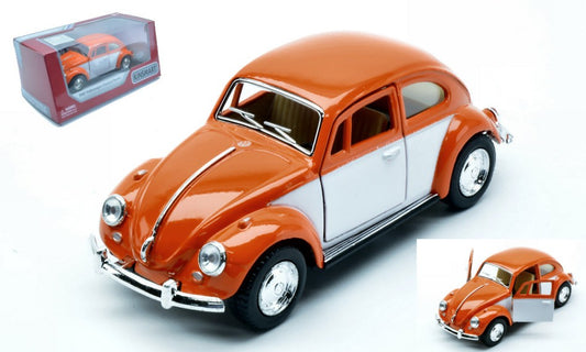 Kinsmart - VW CLASSIC BEETLE 1967 ORANGE/WHITE BOX cm 12 - Cod. KT5373WO