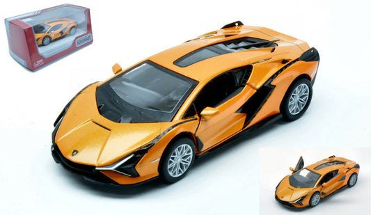 Kinsmart - LAMBORGHINI SIAN ORANGE BOX cm 12 - Cod. KT5431WO