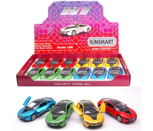 Kinsmart - BMW i8 COL.ASS.cm 12 1:36 - Cod. KT5379D