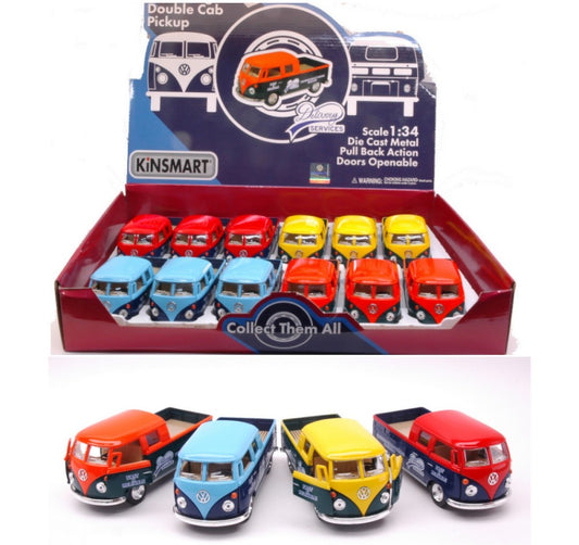Kinsmart - VW BUS DOUBLE CAB PICK UP 1963 cm.12 COL.ASS.1:34 - Cod. KT5396D