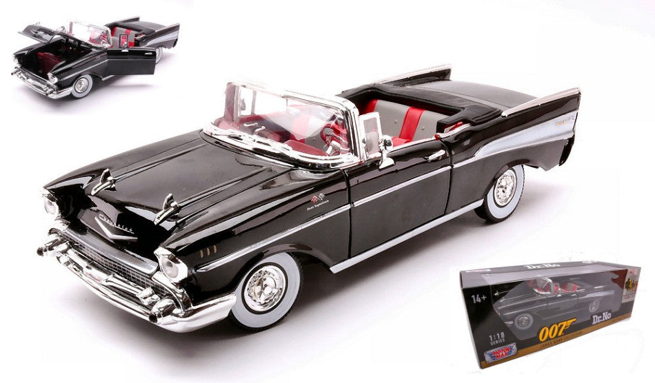 Motormax - CHEVROLET BEL AIR SPIDER 1957 Dr.NO "JAMES BOND-LICENZA DI UCCIDERE"1:18 - Cod. MTM79831