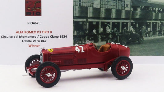 Rio - ALFA ROMEO P3 TIPO B N.42 WINNER CIRCUITO MONTENERO 1934 A.VARZI 1:43 - Cod. RI4675