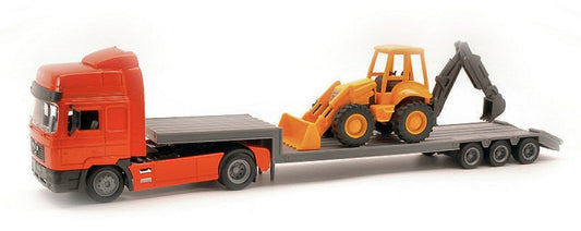 New Ray - MAN F2000 LOWBOY W/BACKHOE LOADER 1:43 - Cod. NY15393
