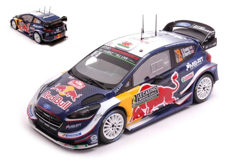 Ixo Model - FORD FIESTA WRC N.2 RED BULL RALLY MONTE CARLO 2018 EVANSW/BARRITT1:24 - Cod. 24RAL014B