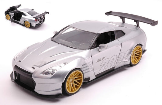 Jada Toys - NISSAN GT-R (R35) BEN SOPRA "I LOVE THE 2000s" PRIMER CANDY SILVER 1:24 - Cod. JADA31377