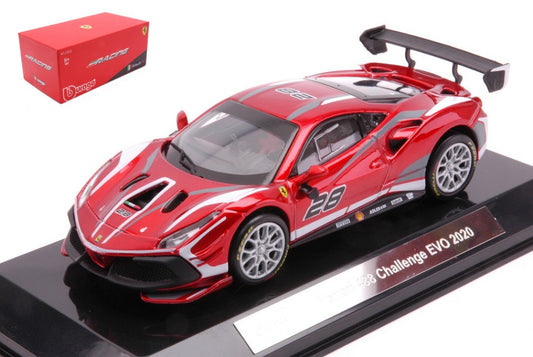 Burago - FERRARI 488 CHALLENGE EVO 2020 N.28 RACING SERIES METALLIC RED 1:43 - Cod. BU36309