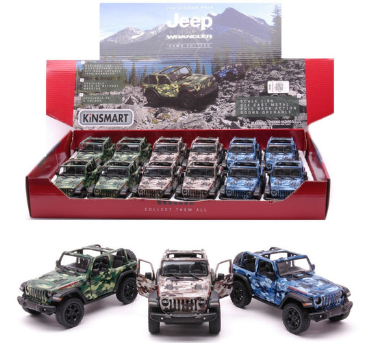 Kinsmart - JEEP WRANGLER OPEN CAMOUFLAGE cm 12 1:34 - Cod. KT89075