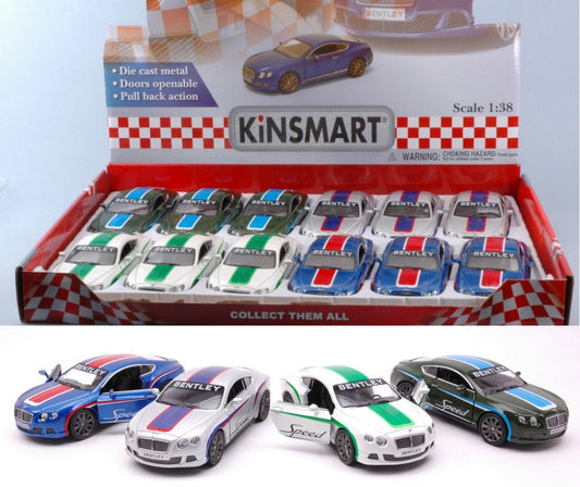 Kinsmart - BENTLEY CONTINENTAL GT SPEED 2012 WITH PRINTING COL.ASS.cm 12 1:38 - Cod. KT5369DF