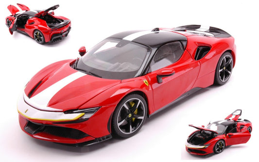 Burago - FERRARI SF90 STRADALE ASSETTO FIORANO RED/WHITE SIGNATURE 1:18 - Cod. BU16911