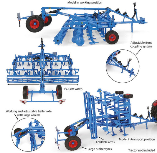 Universal Hobbies - COLTIVATORE ESTIRPATORE LEMKEN SMARAGD 9/600 K SEMI MOUNTED FIELD 1:32 - Cod. UH6290