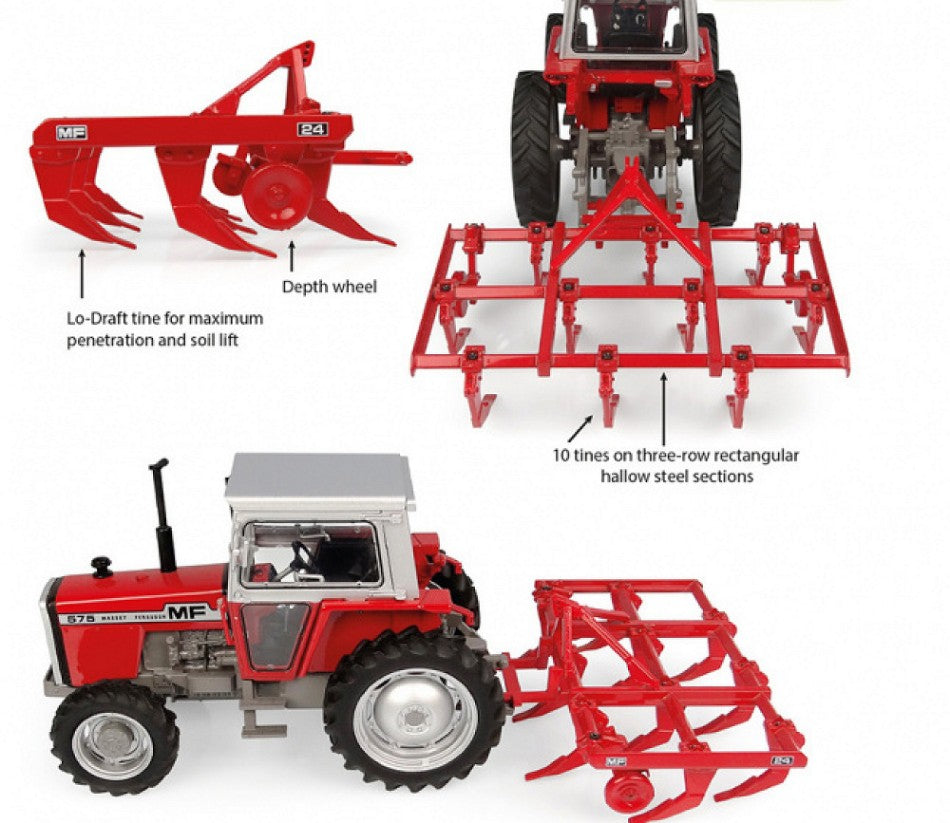Universal Hobbies - ESTIRPATORE MASSEY FERGUSON 24 CHISEL PLOUGH 1:32 - Cod. UH6452
