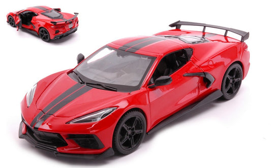 Maisto - CHEVROLET CORVETTE STINGRAY COUPE' HIGH WING 2020 RED 1:24 - Cod. MI31534O
