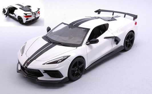 Maisto - CHEVROLET CORVETTE STINGRAY COUPE' HIGH WING 2020 WHITE 1:24 - Cod. MI31534W