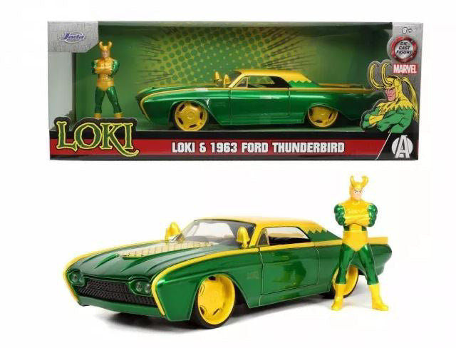 Jada Toys - FORD THUNDERBIRD 1963 MARVEL LOKI 1:24 - Cod. JADA253225026