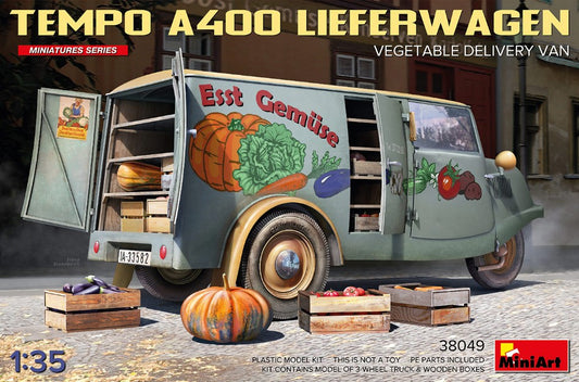 Miniart - TEMPO A400 LIEFERWAGEN VEGETABLE DELIVERY VAN KIT 1:35 - Cod. MIN38049