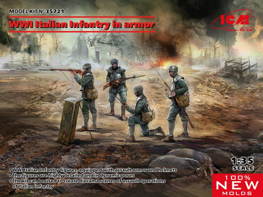 Icm - WWI ITALIAN INFANTRY IN ARMOR KIT 1:35 - Cod. ICM35721