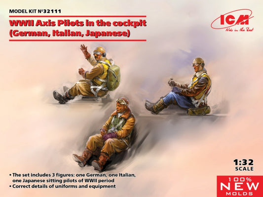 Icm - AXIS PILOTS IN THE COCKPIT (GERMAN, ITALIAN, JAPANESE) KIT 1:32 - Cod. ICM32111
