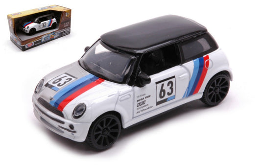 Motormax - MINI COOPER N.63 GT RACING WHITE/BLACK/BLUE RED 1:43 - Cod. MTM79415