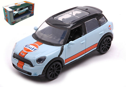 Motormax - MINI COOPER S COUNTRYMAN BLACK ROOF W/GULF LIVERY LIGHT BLUE/ORANGE 1:43 - Cod. MTM79774
