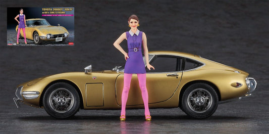 Hasegawa - TOYOTA 2000 GT GOLD W/GIRL FIGURE KIT 1:24 - Cod. HA52333