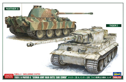 Hasegawa - TIGER I & PANTHER G 2 KITS IN BOX KIT 1:72 - Cod. HA30067